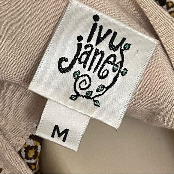 Ivy Jane Embroidered Notched Bib Pom Pom Trim Patterned Swing Sleeveless Top - Picture 13 of 16